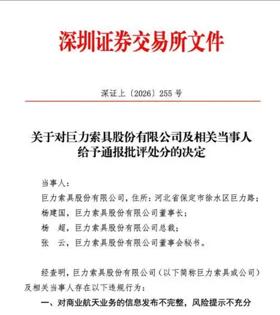 演员杨子家族旗下商业航天大牛股，被立案！股价一年大涨超300%