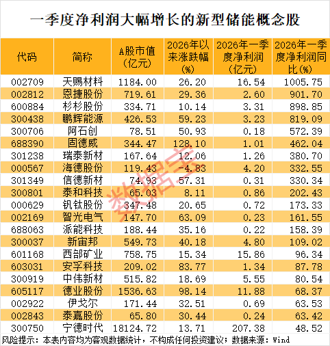 新型储能未来装机有望大幅提升，多只龙头股业绩明显回暖