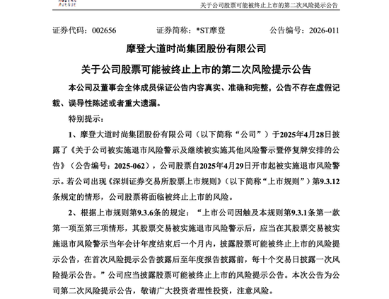 002656，提示终止上市风险！