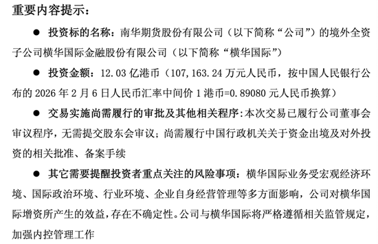 增资12.03亿港元！这家期货公司大举“出海”