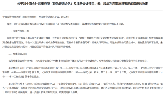 重庆证监局公布两条随机检查公示,均涉梅安森