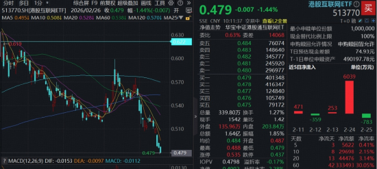 港股互联网ETF(513770)再探阶段新低,是否调整到位?南向资金爆买!