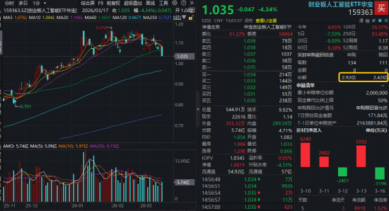 A港冲高回落！光模块急跌，高“光”创业板人工智能ETF挫逾4%！大金融发力，华宝基金银行ETF逆市六连升