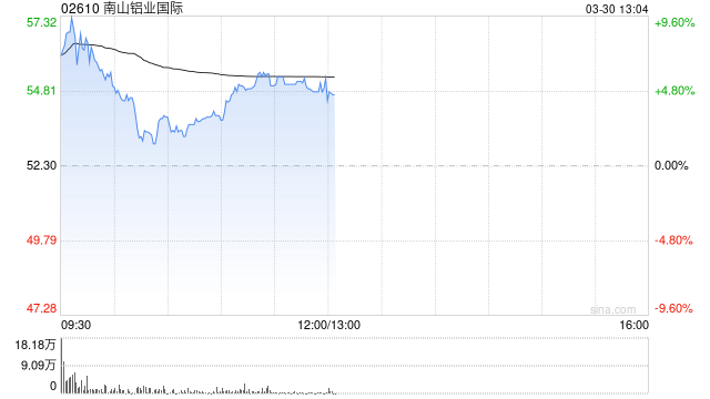 中金：维持南山铝业国际跑赢行业评级 下调目标价至65.37港元