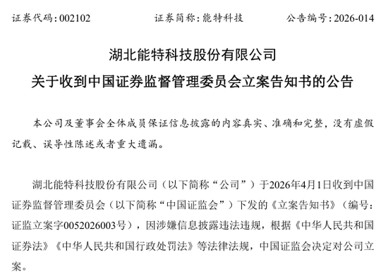 603008、002102，被证监会立案！