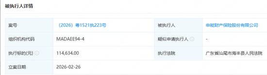 申能财险再成被执行人,累计执行标的超52万元