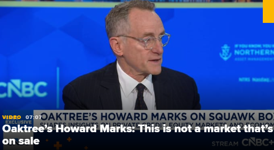 霍华德・马克斯：眼下便宜股票极少，“好货只在人们恐慌时才出现”