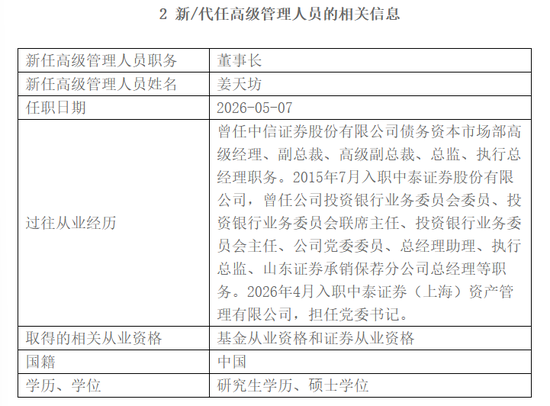 换帅换将！中泰资管，人事变动