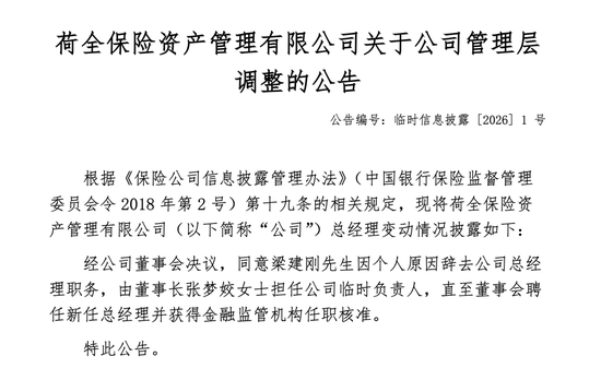 开业半年总经理更替！朱爽搭班38岁女帅，荷全保险资管谋新局